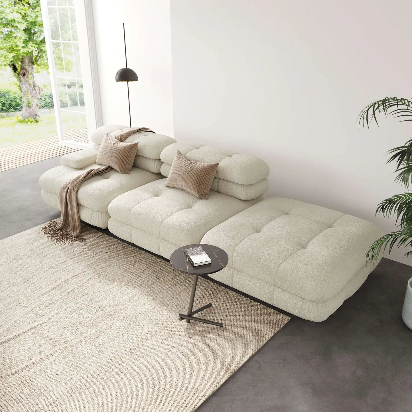 SAVOIR 109″ Sectional Sofa 2-Seater With Ottoman