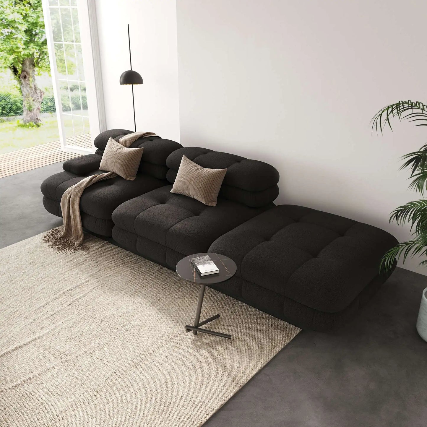 SAVOIR 109″ Sectional Sofa 2-Seater With Ottoman