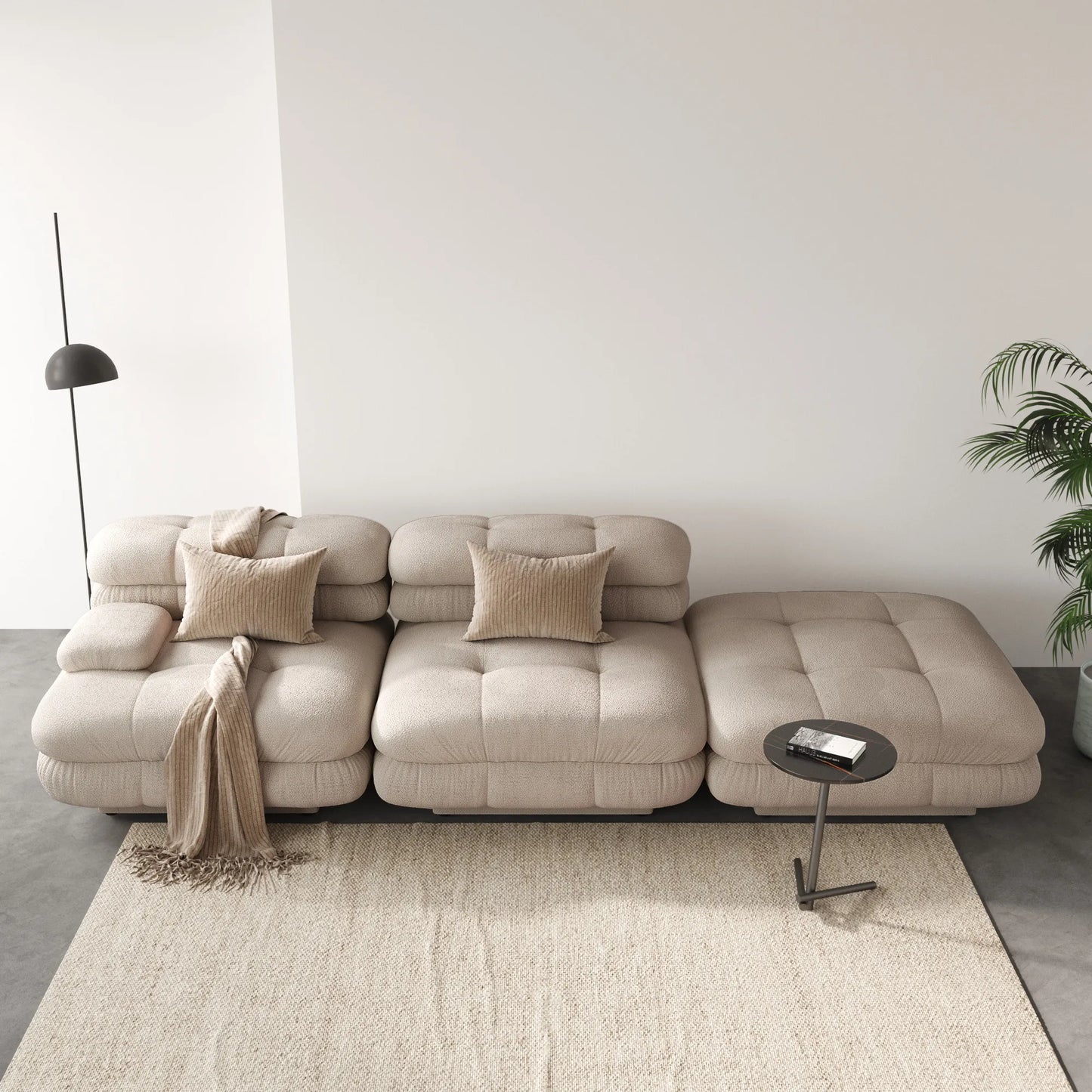 SAVOIR 109″ Sectional Sofa 2-Seater With Ottoman