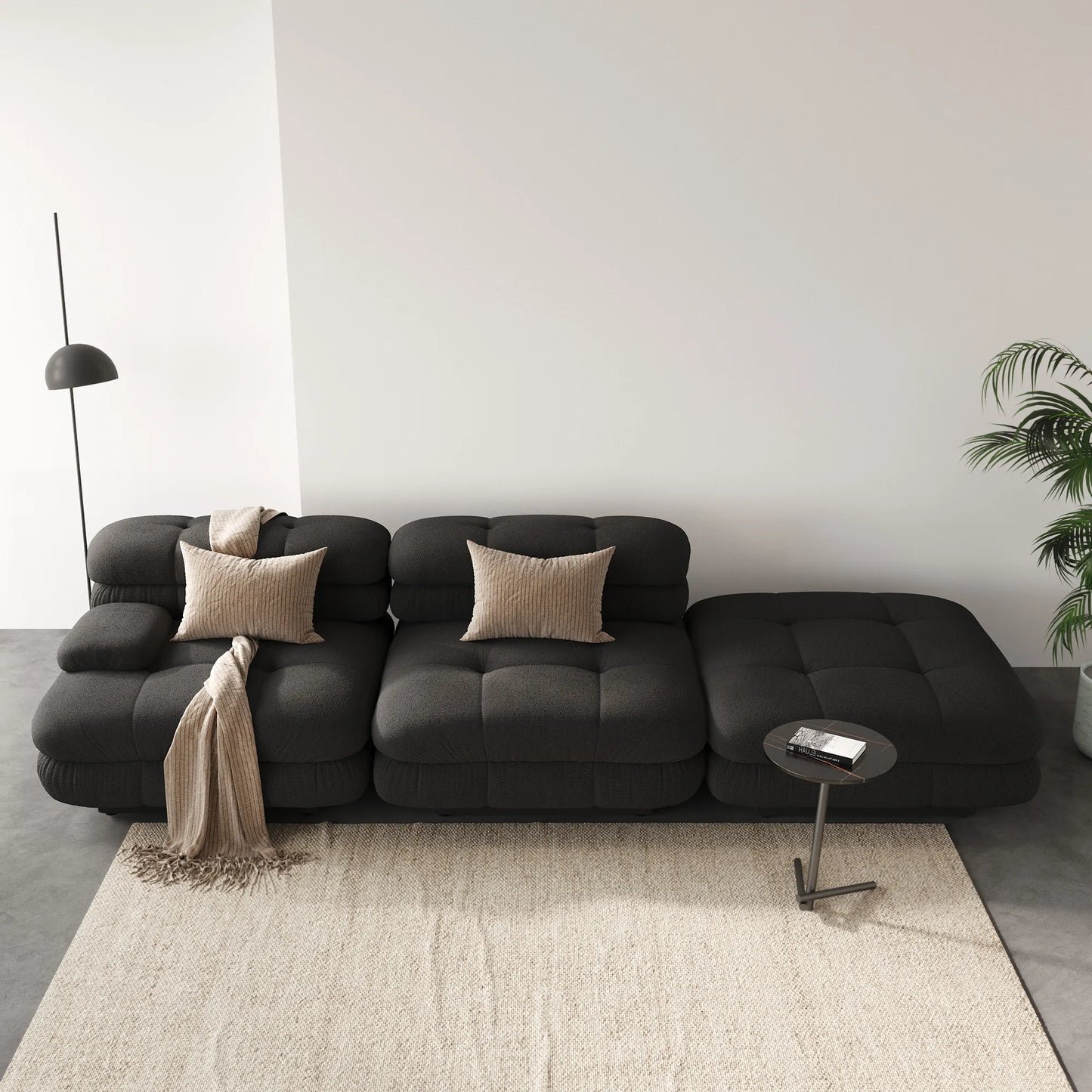 SAVOIR 109″ Sectional Sofa 2-Seater With Ottoman