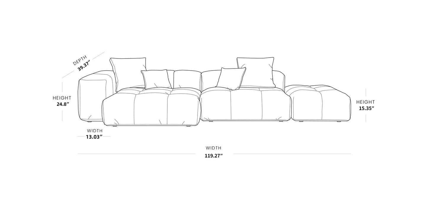 SOHO 119'' Sectional Sofa