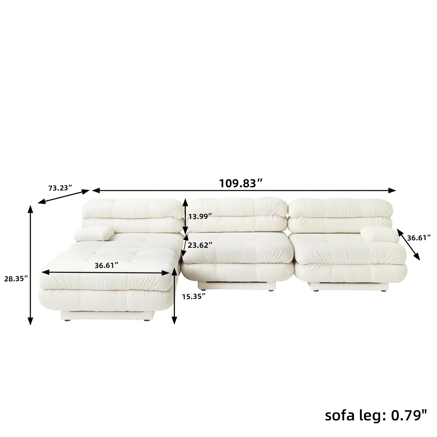 SAVOIR 109″ Sectional Sofa L shape