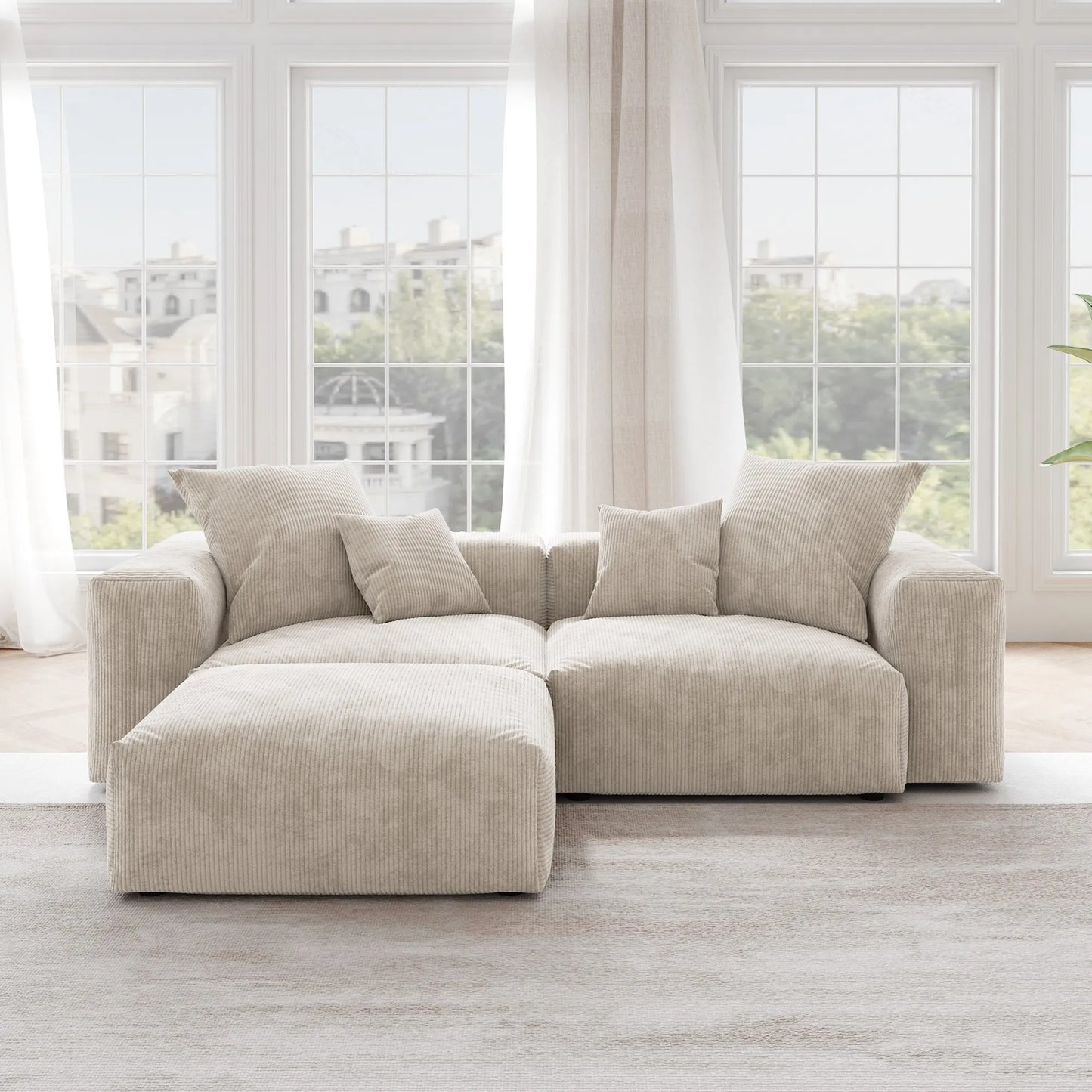 NAVI 102'' Loveseat With Ottoman