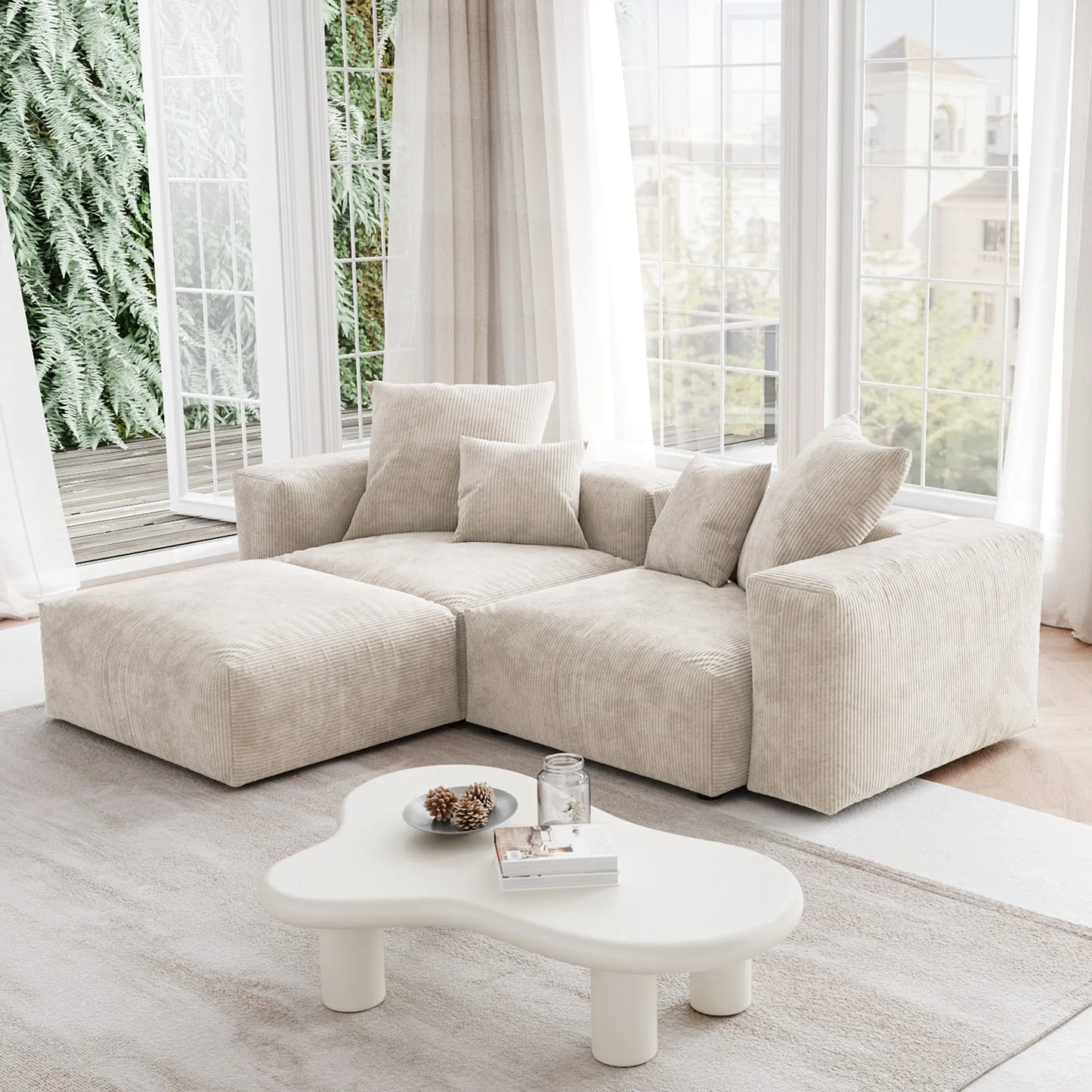 NAVI 102'' Loveseat With Ottoman