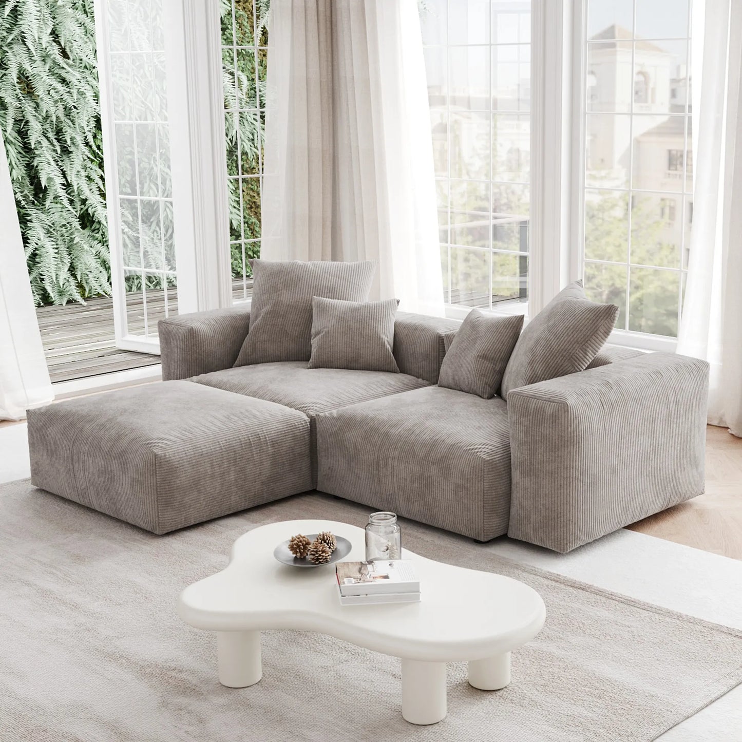 NAVI 102'' Loveseat With Ottoman