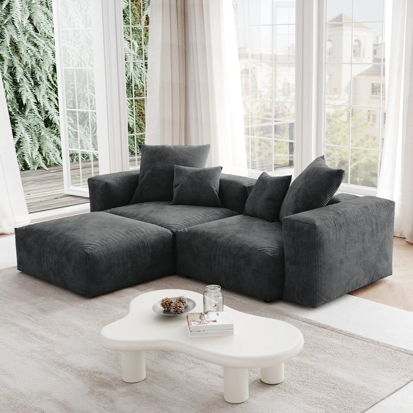 NAVI 102'' Loveseat With Ottoman